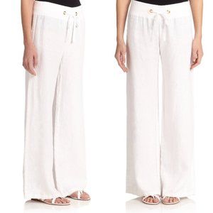 Lilly Pulitzer White Linen Beach Pants - sz Med